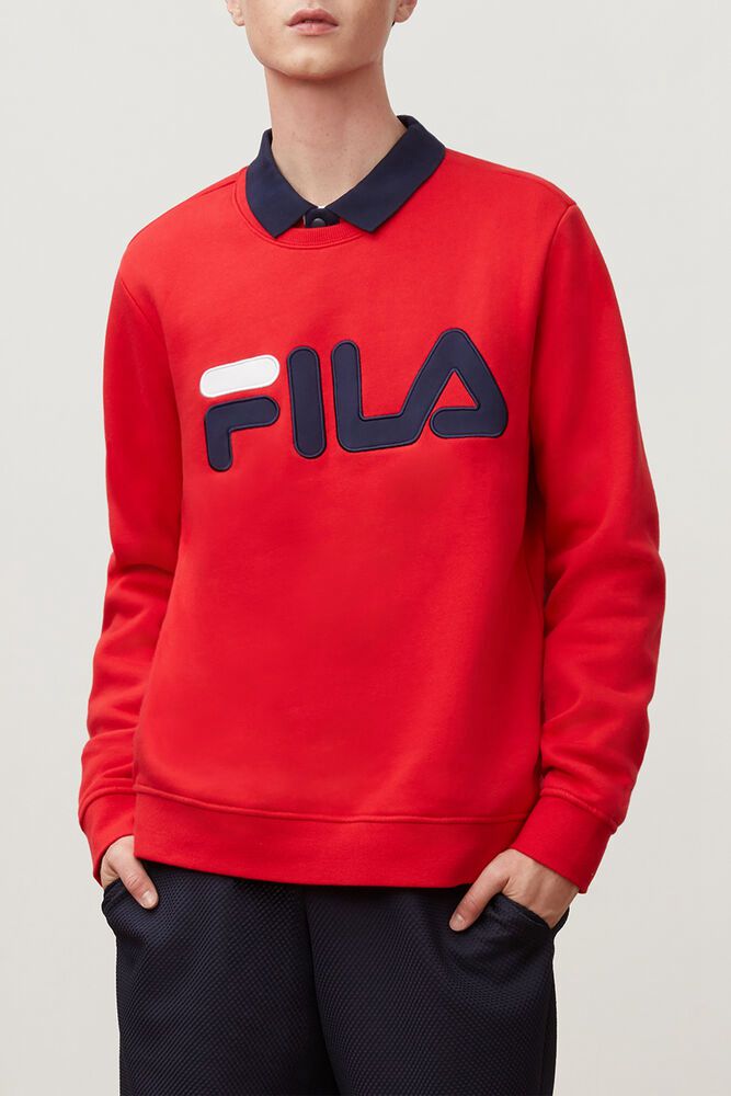 Fila Regola Red Sweatshirt Mens - NZ 96701-FLMV